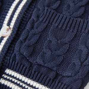 Cardigan en tricot de coton pour garçons, boutonné sur le devant, à manches longues, haut décontracté, personnalisable OEM, tricot confortable pour garçons - Product Image 3