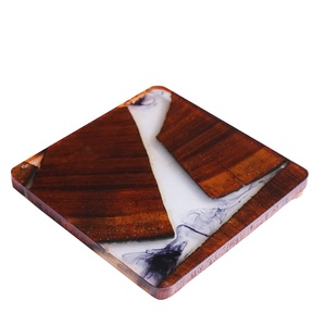 ที่รองแก้วชาทำด้วยมือทำจากไม้ที่รองแก้วทำจากยางเรซินตกแต่งโต๊ะเครื่องครัวบ้าน - Product Image 1