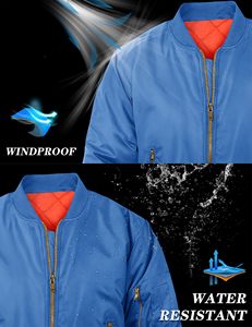 Bomber <b>Jacket</b> Men Custom Polyester <b>Zip</b> <b>Up</b> <b>Jacket</b> Lightweight Streetwear Wholesale Factory Supplier Fit Turn-down Collar - Product Image 5