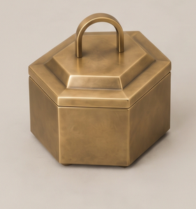 Elegante Contenedor Hexagonal de Metal Dorado para Frutos Secos, Caja de Almacenamiento de Dátiles de Lujo con Asa de Lazo, Lata Decorativa para Regalo, Cocina - Product Image 5