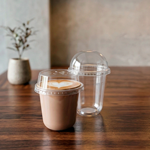 QUANG QUAN Disposable 16/22/24oz Clear PP/PET Single Wall <b>Plastic</b> <b>Cups</b> 95mm Diameter Lids For Tea Coffee Cold Beverages Party - Product Image 1