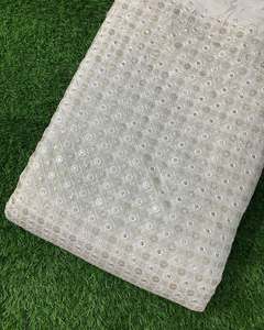 African Sequin Lace Fabric Beaded Embroidery Mesh Fabric Party Wear Wedding Dress Fabric Wholesale - Product Image 6