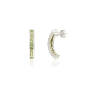 Pendientes de Aro de Plata de Ley 925 con Peridoto Natural de Corte Redondo, Piedra de Nacimiento de Agosto, para Uso Diario, Venta al Por Mayor para Mujer - Product Image 5