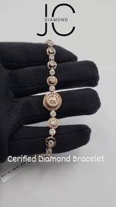 Bracelets élégants en or rose avec diamants naturels Collection éblouissante avec SI Clarity Brilliant Cut IGI Certified Jewelry - Product Image 2