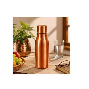 Botella de Agua Cónica de Cobre Puro, Termo Portátil de Viaje, Diseño Minimalista, Tapas Incluidas - Product Image 1
