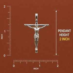 Handmade Rhodium Plated <b>Sterling</b> <b>Silver</b> Crucifix Religious Jesus <b>Cross</b> Christian Faith Charm <b>Pendant</b> - Product Image 3