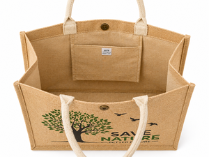 Bolsa de compras de yute laminado, ecológica, grande, reutilizable, con logotipo personalizado, resistente, al por mayor, promocional. - Product Image 6