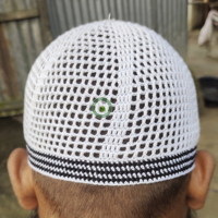Topi Kufi Islami Berkualitas Tinggi untuk Pria, Bahan Katun Premium, Topi Sholat Taqiyah Taqi Dewasa, Dapat Disesuaikan, Bordir Tangan Solid