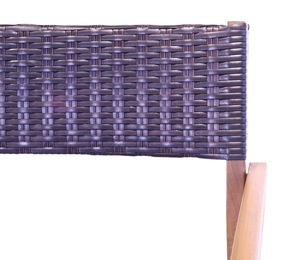 Premium Acacia <b>Wood</b> Dining <b>Chair</b> with Rattan Backrest | Durable Outdoor Seating for Patio, <b>Garden</b> & Hotels - Product Image 6