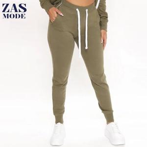 Jogging pour femmes de haute qualité avec logo personnalisé, nouveau style, cordon de serrage, poche latérale, jogging uni pleine longueur pour femmes - Product Image 1