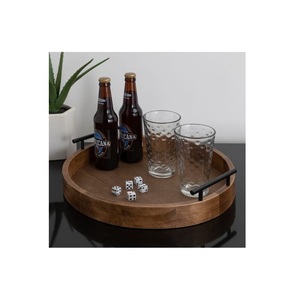 Bandeja de Servir de Madera Rústica Hecha a Mano, Plato de Comida de Madera Natural con Asas para Desayuno, Café, Té y Comidas - Product Image 5