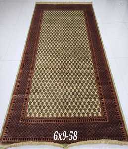 Tapis en laine à poils moyens de qualité export, fait main, tufté et noué à la main, lavable, antidérapant, pour salon - Product Image 1