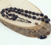 Chapelet islamique Tasbih en corne de buffle naturelle imitation antique, style vintage, 33/100 perles de prière faites à la main, toucher réel, Misbaha
