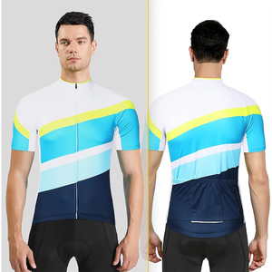 Customized New Style Men's Short Sleeve Road <b>Cycling</b> Jersey Breathable Polyester Anti-Bacterial 140 g Quick Dry Seamless - Product Image 1