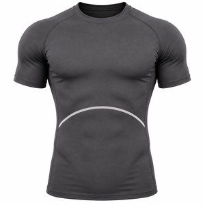 Camiseta Deportiva de Compresión para Hombre, Precio al por Mayor, Absorbe la Humedad, para Gimnasio y Fitness, con Logotipo Personalizado Disponible - Product Image 1
