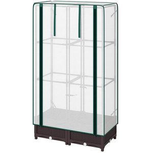 Jardinière de 31,5'' x 15,7'' x 48,8'' avec couverture en PE, serre pour jardins extérieurs - Product Image 2