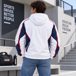 Outdoor Windbreaker Men's Rain Jacket <b>Waterproof</b> Lightweight Packable Pullover Breathable Fully <b>Taped</b> <b>Seams</b> Reflective Wear - Product Image 4