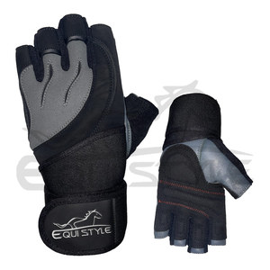 Gants de musculation en cuir demi-doigts avec support de poignet pour la gym, le fitness et l'entraînement de force – Conception personnalisée en gros - Product Image 1