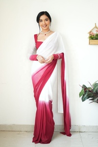 Sari de Moda Fatema para Mujer, Listo para Usar, para Fiestas Indias, Bodas, Estilo Bollywood Aliabhatt, Diseño Étnico, Sari Teñido - Product Image 6