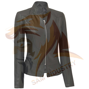 Women's High Quality Genuine Leather Slim Fit <b>Jacket</b> New Fashion Soft Comfortable Leather <b>Jacket</b> For <b>Ladies</b> - Product Image 3