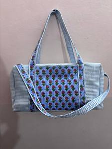 2026 Handicraft for City for City HANDBLOCK Cotton <b>Patchwork</b> Quilted Duffle <b>Bag</b> Sports Style Travel Luggage Unisex Lock Drawbar - Product Image 4