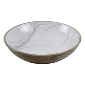 Tazón de Madera para Servir con Acabado Esmaltado, Diseño Decorativo, Forma Redonda, Tazón para Guardar Frutas - Product Image 4