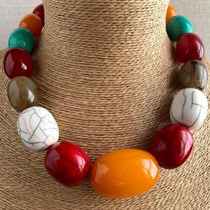 Elegant Mustard Yellow Acrylic Nugget <b>Bead</b> <b>Necklace</b> Minimalist Contemporary Jewelry Lightweight Fashion <b>Necklace</b> for Women - Product Image 3