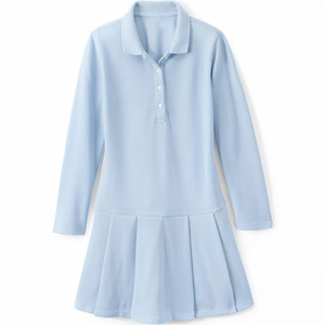 Uniforme Escolar para Niñas Vv, Vestido Polo de Manga Larga 100% Algodón Tejido - Product Image 5