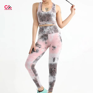 New Design Logo Mist OEM Women's Define <b>Leggings</b> & Bra Set <b>With</b> <b>Pockets</b> 2 Piece Women's Workout Set High Waist Yoga Fitness Set - Product Image 4