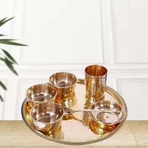 Service de table en laiton finition antique, assiette, bol, cuillère, tasse traditionnels indiens pour hôtel, restaurant, traiteur, maison - Product Image 3