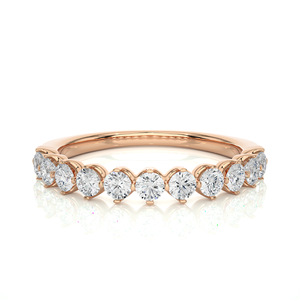 Bague en or 18 carats avec 11 pierres de diamant naturel de 0,57 carat, coupe ronde, design haut de gamme, bijoux pour femmes - Product Image 1