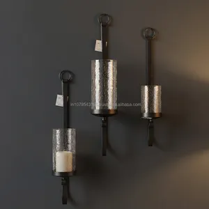 Modern Metal Wall Mounted Candle Holder Decorative Glass <b>Hurricane</b> Sconce Home Decor Hanging Candle <b>Lantern</b> Indoor Outdoor - Product Image 5