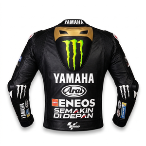 MotoCP <b>Racing</b> <b>Jacket</b> Ramaha Custom Motorsport Vintage Style Cowhide Kangaroo Leather <b>Jacket</b>/Chaqueta - Product Image 2