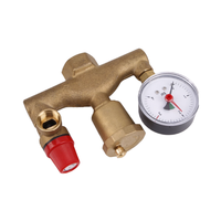 Kit de pièces de chaudière en laiton, raccord fileté, purgeur d'air automatique 1 port, soupape de sécurité 10 bars, puissance hydraulique, température max. 100°C
