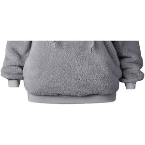 เสื้อสเวตเชิ้ตเดรสผู้หญิงแบบสวมหัวสำหรับฤดูหนาว ผ้าฝ้ายฟลีซ 100% ทรงโอเวอร์ไซส์ มีฮู้ด ระบายอากาศ กันลม ปักลาย - Product Image 3