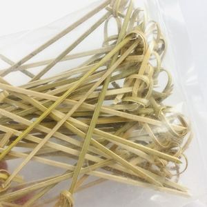 Paquete de 50 Palillos de Bambú de 4.5 Pulgadas con Diseño de Lazo Elegante para Aperitivos de Boda, Tablas de Charcutería, Adornos para Cócteles - Product Image 2