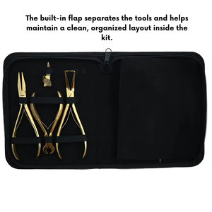 Kit complet d'extensions de cheveux en acier inoxydable avec outils de beauté professionnels imperméables, pinces d'extension, outil à boucle, aiguille à crochet - Product Image 3