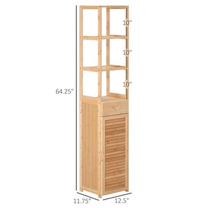 Mobile da Bagno in Stile Tradizionale con Cassetto e Ripiani a Doghe in Legno PVC MDF Salvaspazio per Uso in Camera da Letto - Product Image 3