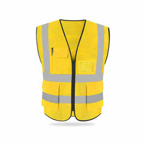 Veste de sécurité haute visibilité avec logo personnalisé, plusieurs poches et bandes réfléchissantes pour ingénieurs, vêtements de travail de protection - Product Image 3