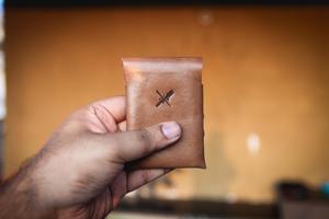 <b>Slim</b> Minimalist Stitchless Leather Wallet RFID Blocking Front Pocket Origami <b>Card</b> <b>Holder</b> for Men Gift Box Item LSSW-0021B - Product Image 5