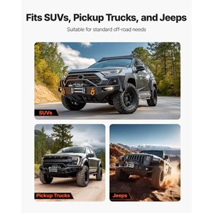 กว้านไฟฟ้า 12V DC พร้อมเชือกเหล็กขนาด 0.36 x 80 ฟุต รับน้ำหนักได้ 12000 ปอนด์ ควบคุมแบบไร้สายและแบบมีสายสำหรับรถบรรทุก - Product Image 6