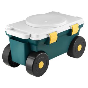2 in 1 227 Lbs Support Outdoor Wagon Garden Scooter with <b>Seat</b> and <b>Storage</b> Cart Handle Light Rolling Cart - Product Image 1