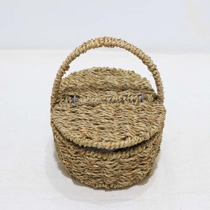 Cesta de Picnic Rústica de Seagrass con Tapa, Tejida a Mano, Ecológica, Caja de Almacenamiento Ovalada para Exteriores - Product Image 2