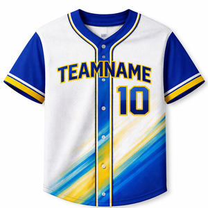 Uniforme de baseball personnalisé pour les équipes et les ligues, manches courtes, col en V, séchage rapide, respirant, tissu 100% polyester, sublimé, brodé - Product Image 5