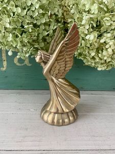Luxury Decorative Brass Angel Figurine For Living Room Shelf Styling And Elegant Festive Gift Collection - Product Image 3