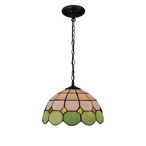 Geometric Glass Pendant Light Ceiling Mount Handmade Traditional Style Indoor Home Decor Living Room Green Pink Design - Product Image 3