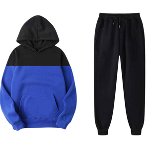 Conjunto Deportivo Unisex con Bloques de Color y Lavado Ácido, Sudadera con Capucha, Pantalones Deportivos, Manga Larga, Ropa Urbana de Invierno, Corte Regular, 100% Poliéster - Product Image 3