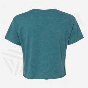 เสื้อครอปท็อปผ้าฝ้ายสีพื้นแบบสั่งทำพิเศษสำหรับผู้หญิง ทรงเข้ารูป เสื้อยืดสไตล์สตรีทแวร์ สำหรับออกกำลังกาย ฟิตเนส ยิม และชุดออกกำลังกาย - Product Image 2