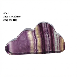Cristal de fluorita arcoíris tallado en forma de nube, piedra preciosa, cristal de nube, decoración para el hogar, mayorista de cristales tallados en forma de nube - Product Image 1
