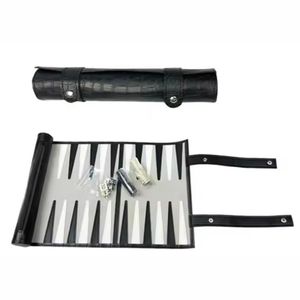 Ensemble de Backgammon Portable en Cuir pour Voyage - Jeu de Backgammon en Daim de Luxe, Cadeau d'Entreprise, Jeu de Backgammon Enroulable pour Adultes - Product Image 3